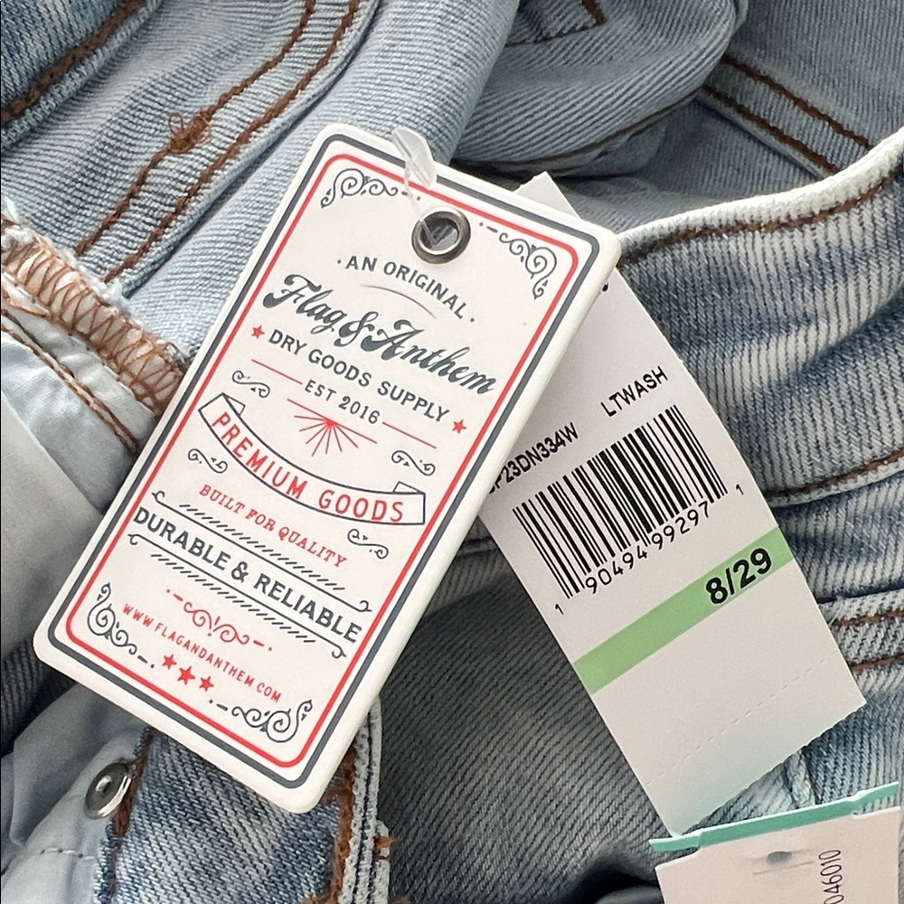Flag & Anthem Blue Straight Leg Jeans Classic Style - Picture 11 of 12